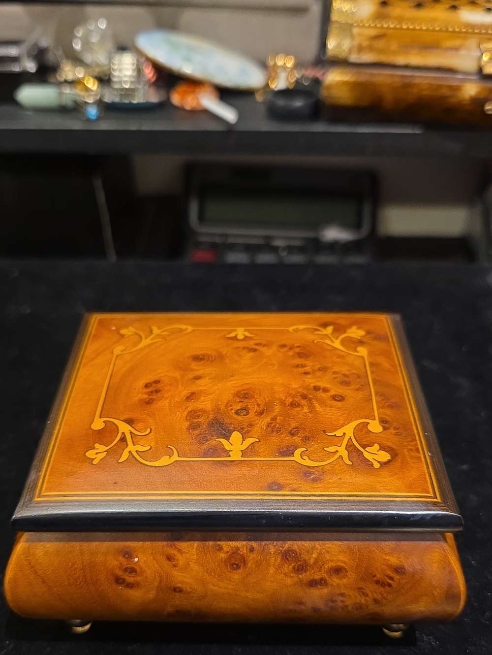 Wood Grain Jewelry Box – Brown Decorative Keepsake